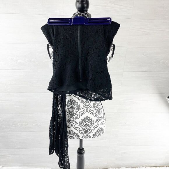 Anthropologie Mare Mare Black Lace Corseted Strapless Top - Picture 5 of 8